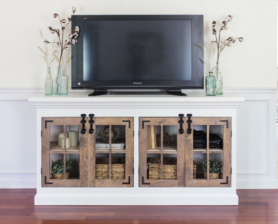 Blue farmhouse deals tv stand